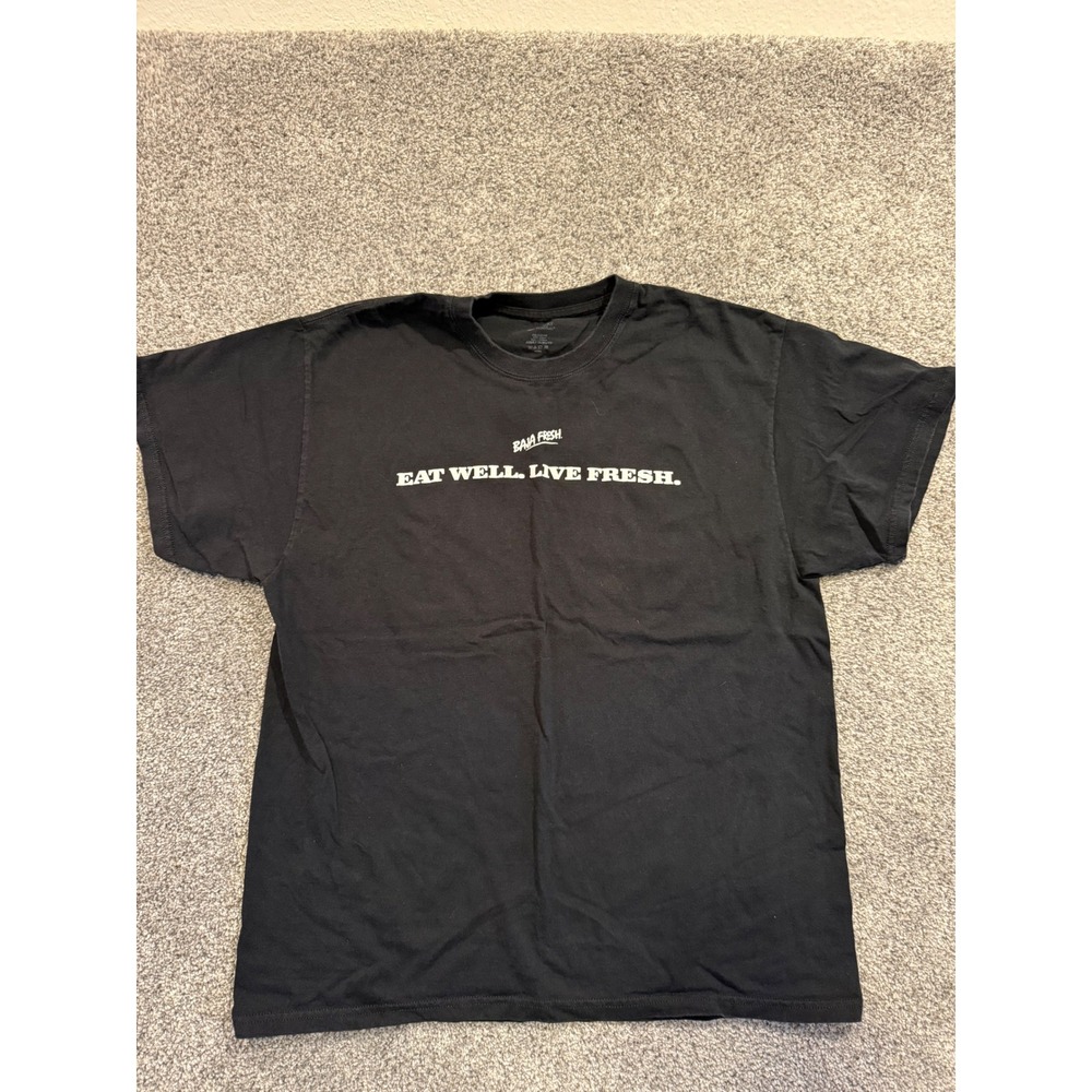 Baja Fresh‎ Eat Well Live Fresh Black Graphic T-Shirt Mens XL